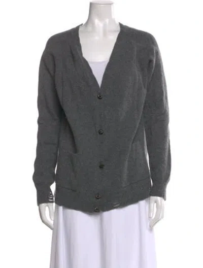 Pre-owned The Kooples Wool V-neck Sweater In Gray