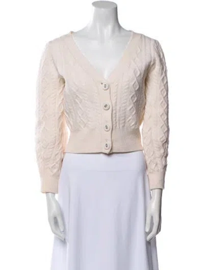 Pre-owned The Kooples Wool V-neck Sweater In Neutral