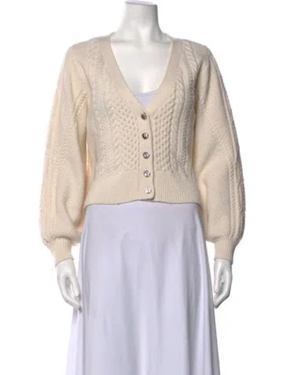 Pre-owned The Kooples Wool V-neck Sweater In Neutrals