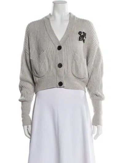 Pre-owned The Kooples Wool V-neck Sweater In White