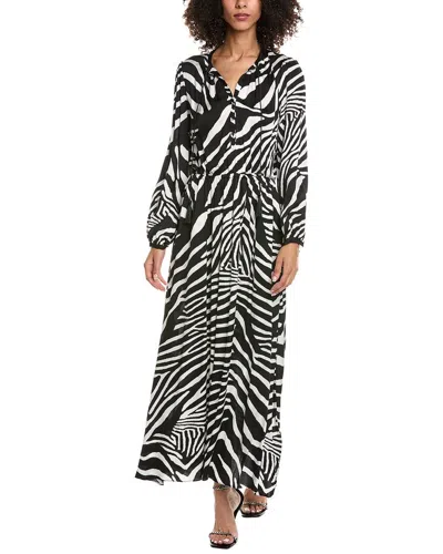 The Kooples Zebra Maxi Dress In Black
