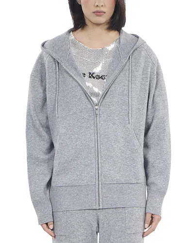 The Kooples Zip Front Hoodie In Middle Grey