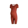 The Koozy Brown Maternity Julie Short Sleeve One-piece In Red Soil