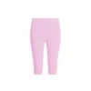 The Koozy Women's Pink Daru High Waist Cropped Leggings In Pima Cotton In Morning Rose In Pink