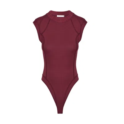 The Koozy Women's Red Amory Bodysuit In Burgundy