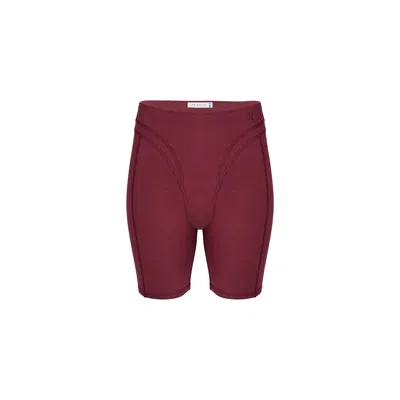 The Koozy Women's Red Monroe Stretch Shorts In Burgundy