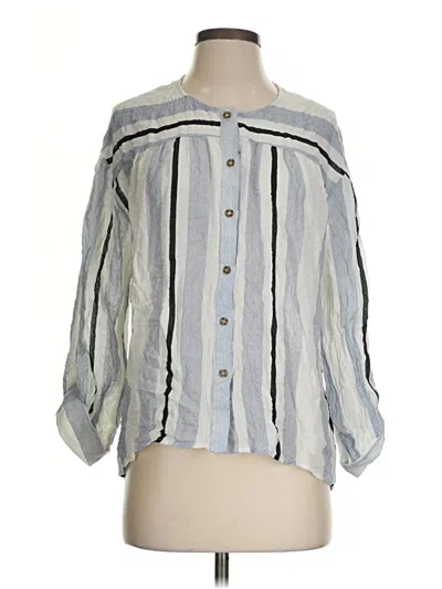 Pre-owned The Korner 3/4 Sleeve Blouse In Gray