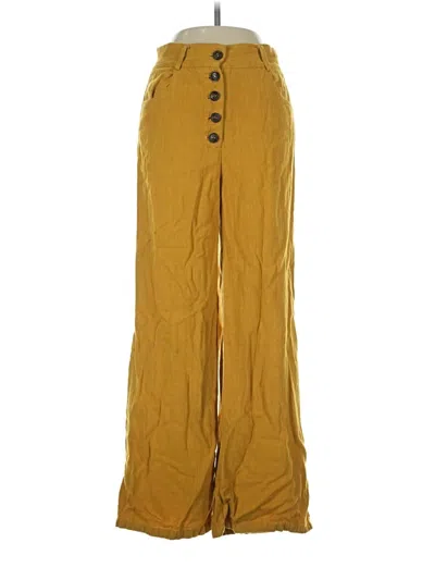 Pre-owned The Korner Linen Pants In Yellow