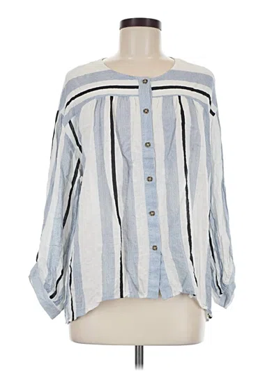 Pre-owned The Korner Long Sleeve Blouse In Blue