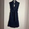 The Korner Women's Sleeveless Long Coat In Navy In Blue