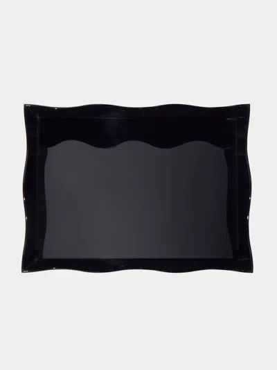 The Lacquer Company Belles Rives Lacquered Large Tray  Abask Luxury Gift In Black