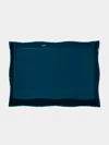 The Lacquer Company Belles Rives Lacquered Large Tray  Abask Luxury Gift In  Blue