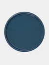 The Lacquer Company Lacquered Large Circular Tray  Abask Luxury Gift In  Blue