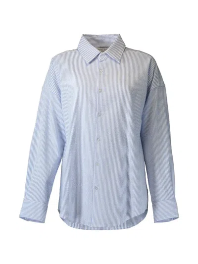 The Lady And The Sailor X Marissa Collections Sunday Striped Shirt In Blue