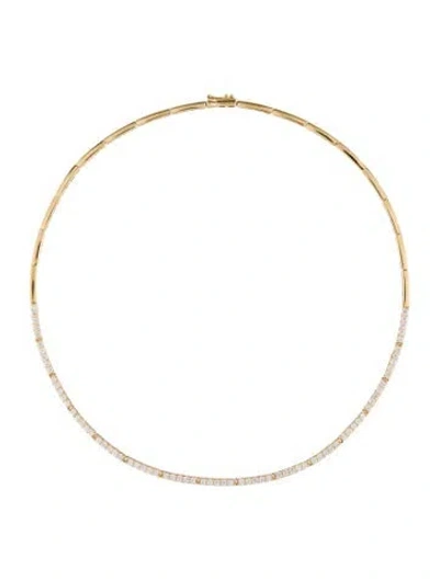 Pre-owned The Last Line 14k 2.68ctw Diamond Crescent Eternity Necklace, 15" In Multi