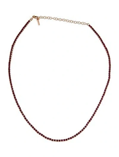 Pre-owned The Last Line 14k 4.58ctw Ruby 'perfect Collar' Tennis Necklace, 14.5" In Multi