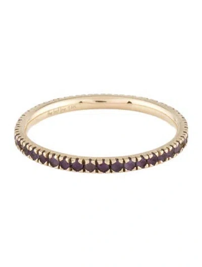Pre-owned The Last Line 14k Amethyst Perfect Eternity Band In Multicolor