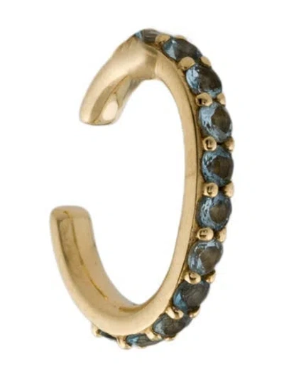 Pre-owned The Last Line 14k Aquamarine Perfect Ear Cuff In Multi