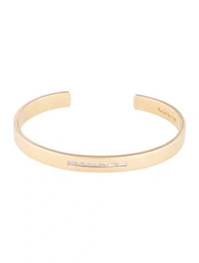 Pre-owned The Last Line 14k Diamond Bangle Bracelet, 5.75" In Multicolor