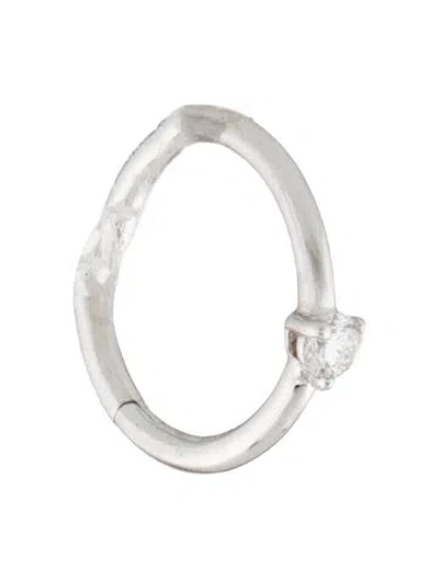 Pre-owned The Last Line 14k Diamond Seamless Single Huggie Earring In Multicolor