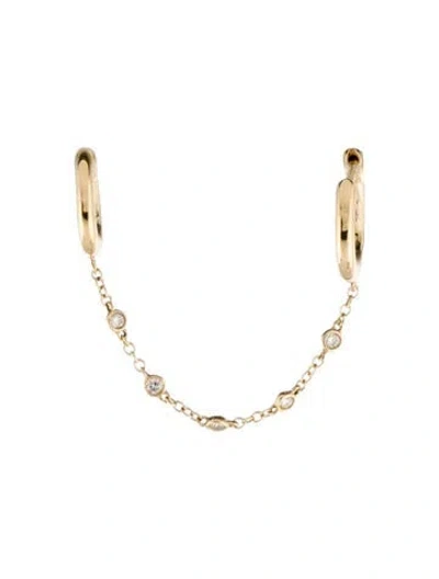 Pre-owned The Last Line 14k Diamond Single Connected Huggie Earring In Multi