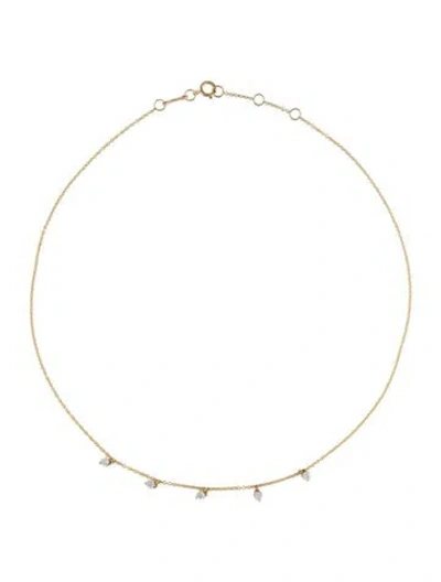 Pre-owned The Last Line 14k Diamond Station Necklace, 15" In Multi