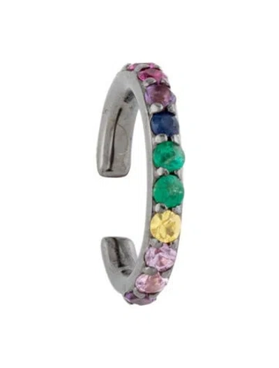 Pre-owned The Last Line 14k Multistone Rainbow Perfect Ear Cuff In Multicolor