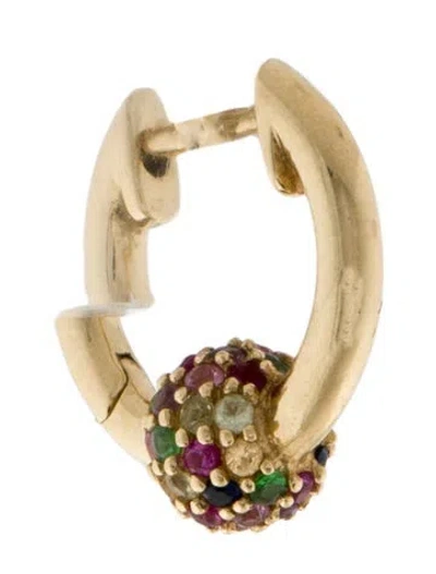 Pre-owned The Last Line 14k Multi-stone Sphere Piercing Hoop Single Earring