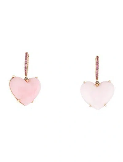 Pre-owned The Last Line 14k Opal & Sapphire Drop Earrings In Multi