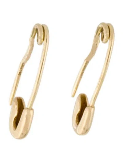 Pre-owned The Last Line 14k Safety Pin Earrings In Multi