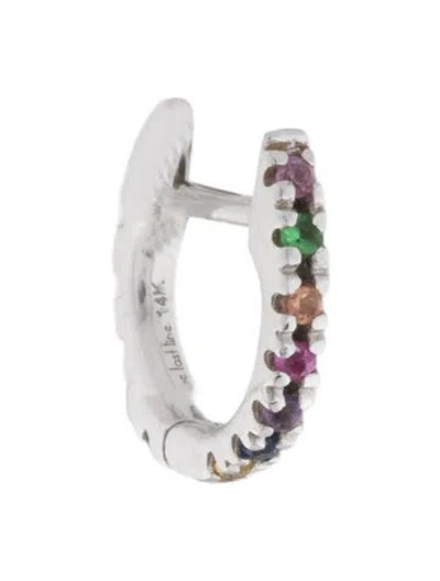 Pre-owned The Last Line 14k Sapphire, Ruby & Tsavorite Single Huggie Earring In Multi