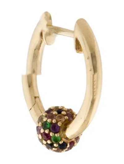 Pre-owned The Last Line Multi-stone Rainbow Sphere Hoop Single Earring