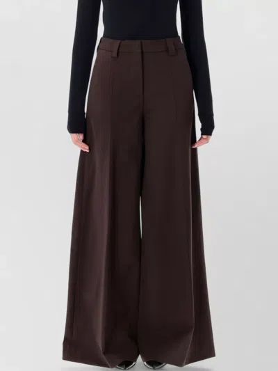 The Latest Wide Leg Wool Blend Trousers In Size 40 In Brown