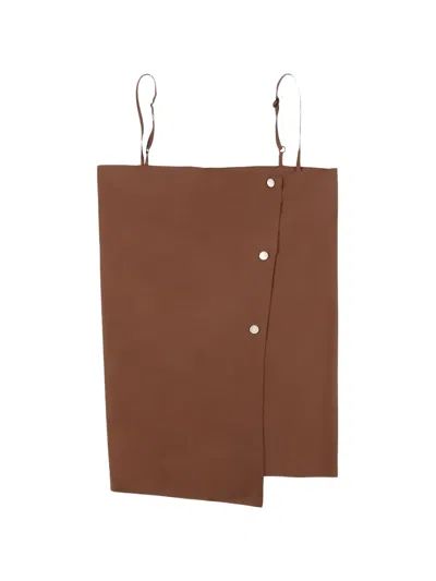 The Latest Asymmetric Poplin Trousers In Brown