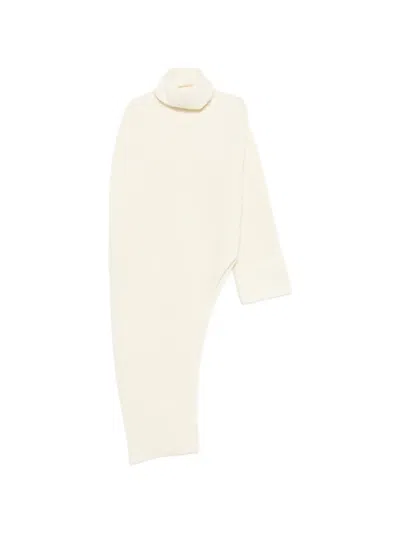 The Latest Asymmetric Ribbed-knit Sweater In White