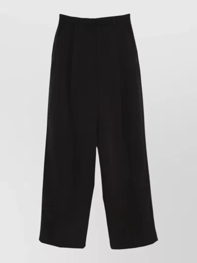 The Latest Axel High Waist Pleated Wide Leg Trousers In Black