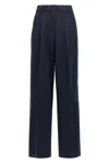 The Latest Thelatest Midnight Blue Wool Blend Trousers In Blue
