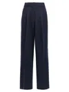 The Latest Thelatest Midnight Blue Wool Blend Trousers In Blue