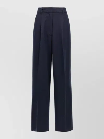 The Latest Axel Pants Pleated Front Wide Leg Belt Loops In Blue