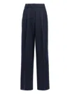 The Latest Thelatest Midnight Blue Wool Blend Trousers In Blue