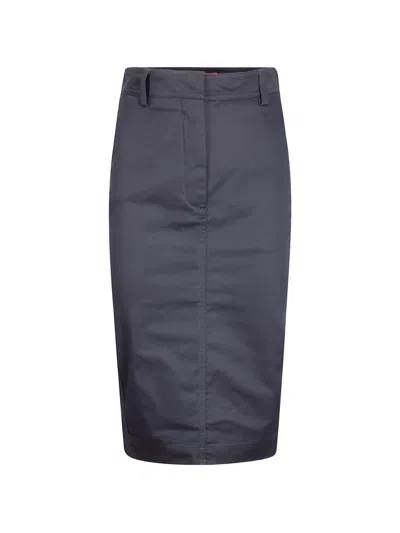 The Latest Back-vent Pencil Skirt In Blue