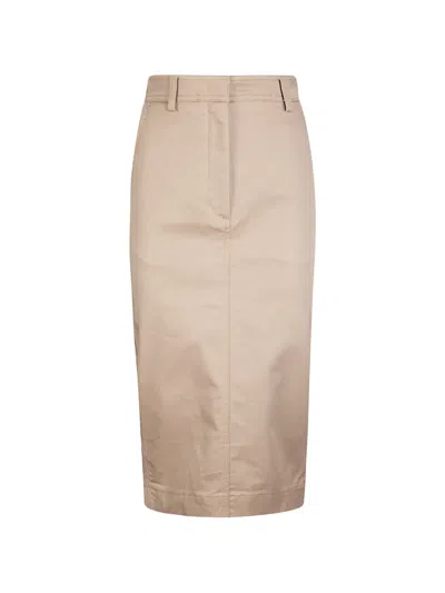 The Latest Back-vent Pencil Skirt In Neutral