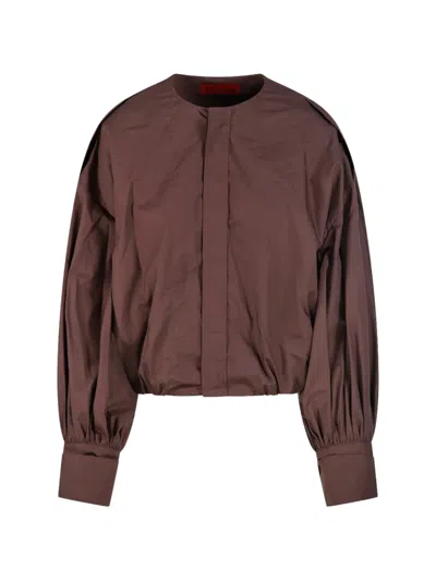 The Latest Balloon-sleeve Shirt In Brown