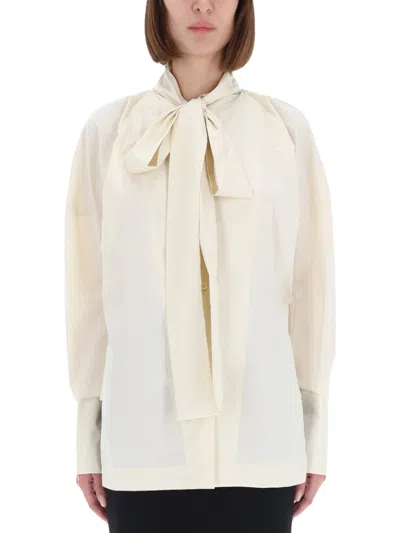 The Latest Cecilia Voluminous Bow Blouse In White