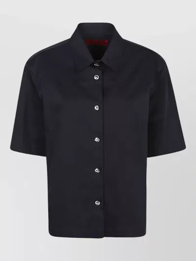 The Latest Ben Cotton Shirt Collared Neck Jewel Buttons In Black
