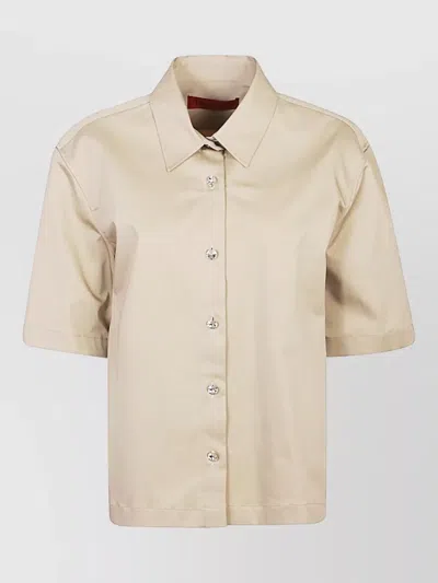 The Latest Ben Cotton Shirt Collared Neck Short Sleeves In Neutral
