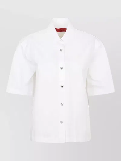 The Latest Ben Cotton Shirt Collared Short Sleeves In White
