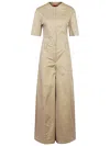 The Latest Thelatest Sand Coloured Palazzo Jumpsuit In Cotton In Neutral