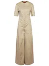 The Latest Thelatest Sand Coloured Palazzo Jumpsuit In Cotton In Neutral