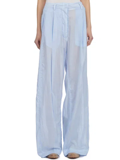 The Latest Billie Cotton And Tencel Trousers In Blue